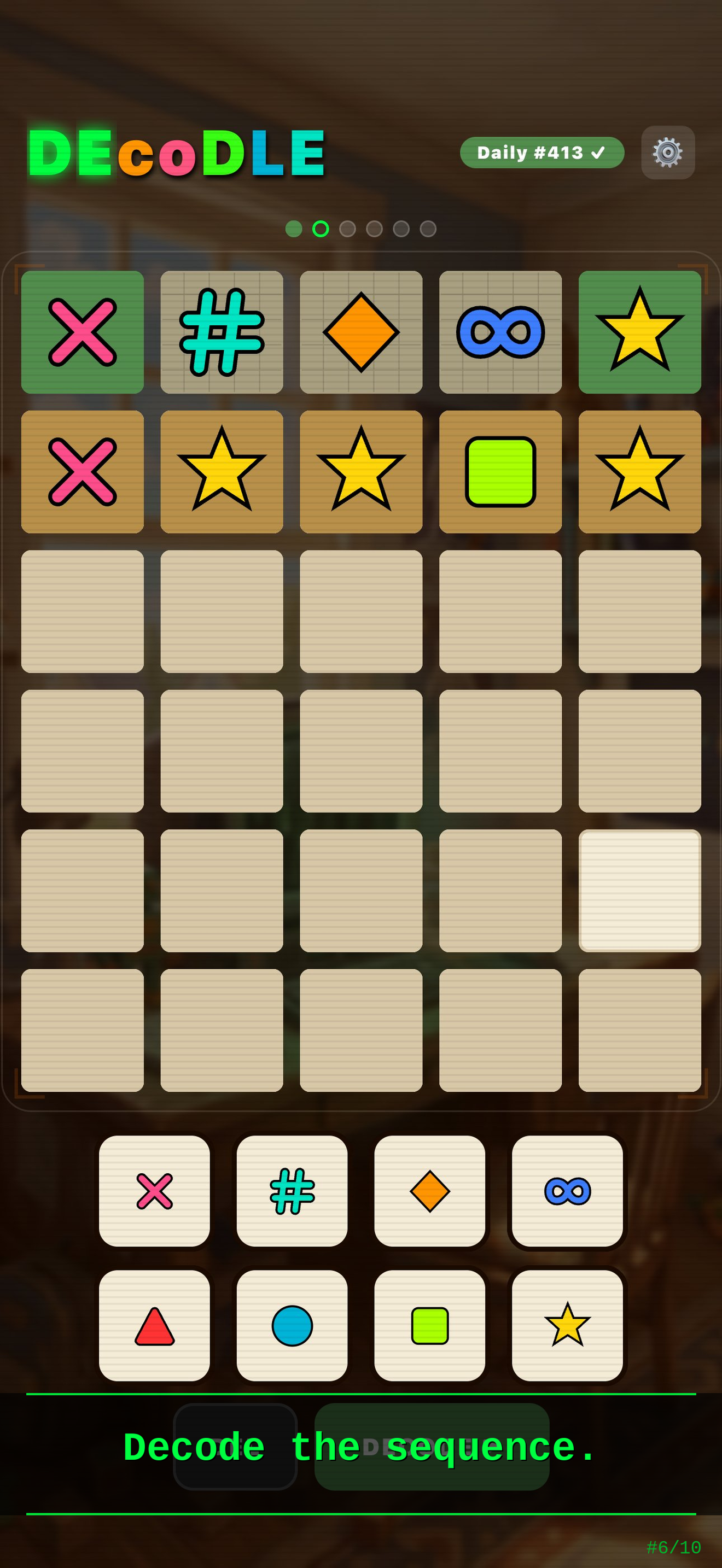 Puzzle board mid game